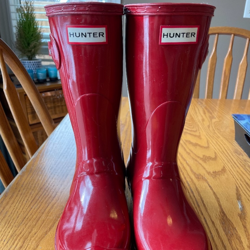 Red hunter boots